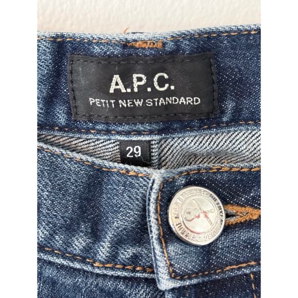 APC Petit New Standard classic medium wash whiskered selvedge denim slim jeans - Picture 5 of 8